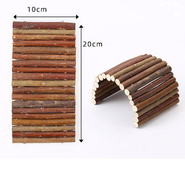 Hamster Spielzeug aus Holz, Bogenbrücke Baumloch Hamsterkäfige, Kreatives & sicheres Möbeldekoration Spielzeug für Nager