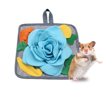 Kaninchen Spielzeug, interaktives Schnüffelunterlage, Grau & Weiß-Orange, Polar Fleece, Energiefresser für Nagetiere