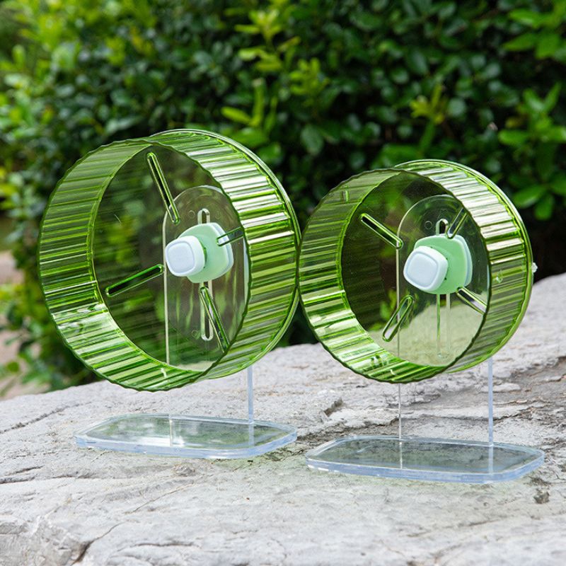 Hamsterrad, Quiet Mini Laufrad für Hamster, Leises Zubehör für Kleintiere, Transparentes Design, Robustes Rad ohne Stand