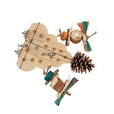 Spielzeug für Wellensittiche, Holzspielzeug mit Stehplattform und Kauteilen, Unterhaltsames Beschäftigungsspielzeug für Wellensittiche