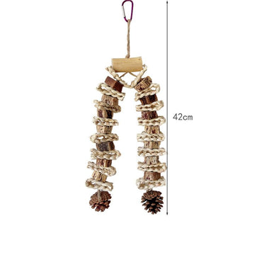 Wellensittich Spielzeug, Naturmaterialien für Vögel, Kau- und Spielzeug für Wellensittiche, mittelgroße bis große Vögel (1 Stück)