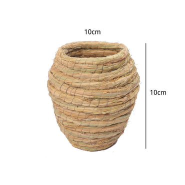 Wellensittich Spielzeug, Handgefertigte Vogelspielzeuge aus Naturmaterialien, Stroh-Nester und Maisblätter in verschiedenen Größen