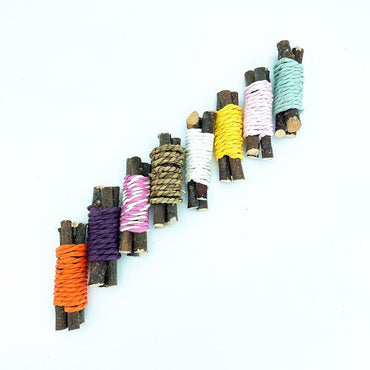 Kaninchen Spielzeug, Naturmaterialien, 6stücke Set mit Gras- und Papierfaser, für kleine Kaninchen und Nager, Farbe zufällig