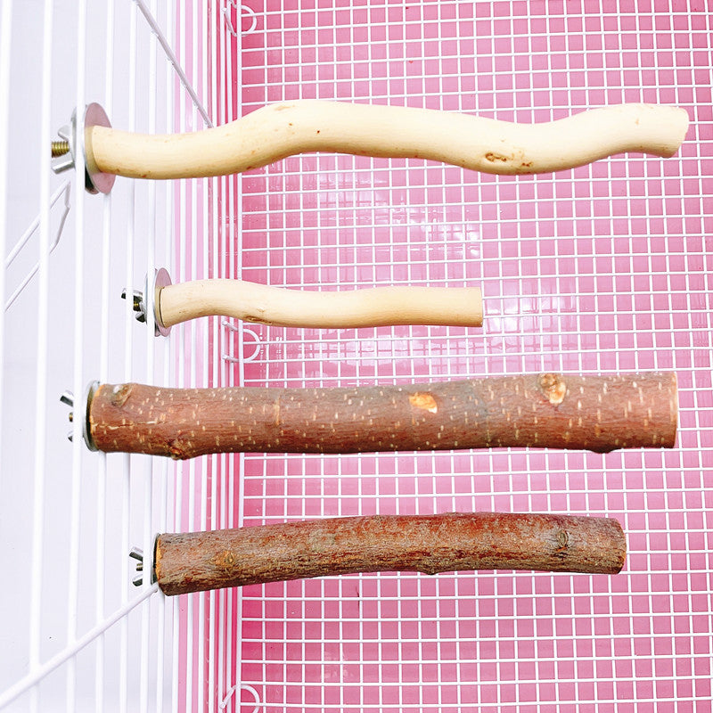 Vogelspielzeug für Wellensittiche, Vogelkäfig-Stehstange, natürliche Holz, Verschiedene Längen, Krallenpflege & Entspannen