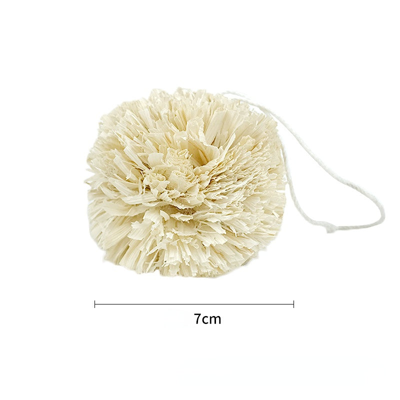 Kaninchen Spielzeug, 7cm Ball aus Maisblättern, Hängende Beißballspielzeuge, für Meerschweinchen Chinchilla (2 Stücke)