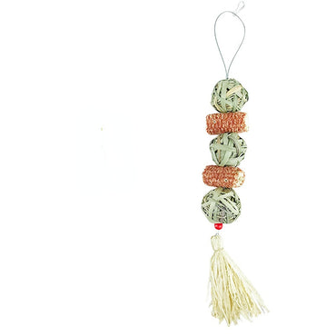 Kaninchen Spielzeug, Hängende Grasball für Kaninchen, Robustes und Kauresistentes Spielzeug aus Wassergras, Laternenschnurform