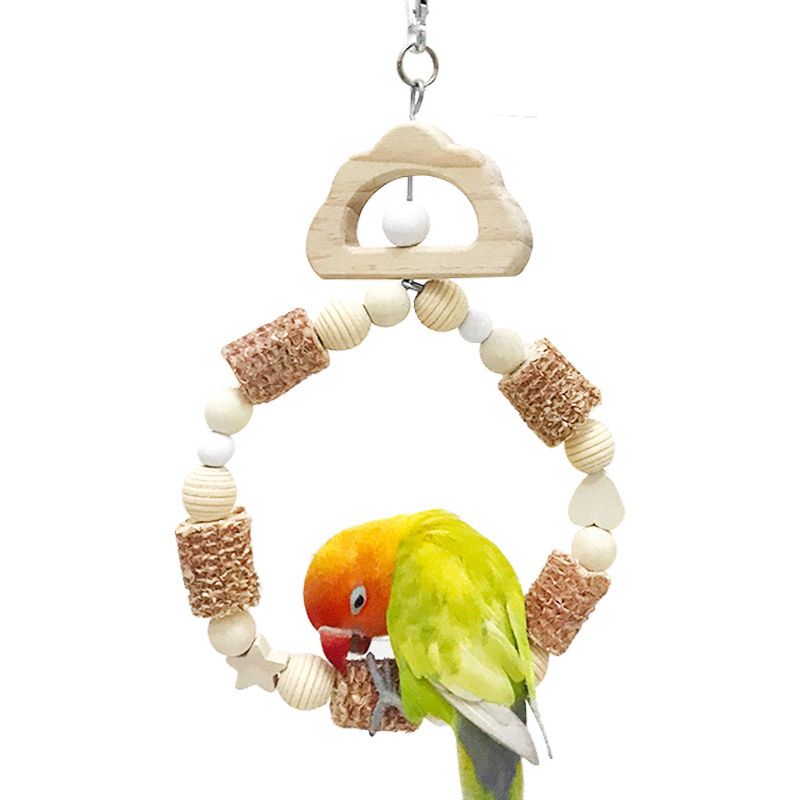 Wellensittich Spielzeug, Bunte Blumenring Hängeschaukel für Vögel, Sicheres und Ungiftiges, Mehrere Designs Auswählbar