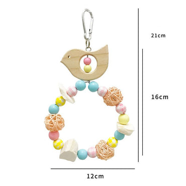 Wellensittich Spielzeug, Bunte Blumenring Hängeschaukel für Vögel, Sicheres und Ungiftiges, Mehrere Designs Auswählbar