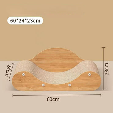 Katzen Kratzbrett U-Design, 60 x 24 x 23cm Katzen mit Ruhefläche, Katzenmöbel mit Anti-Rutsch-Basis für Spiel und Entspannung