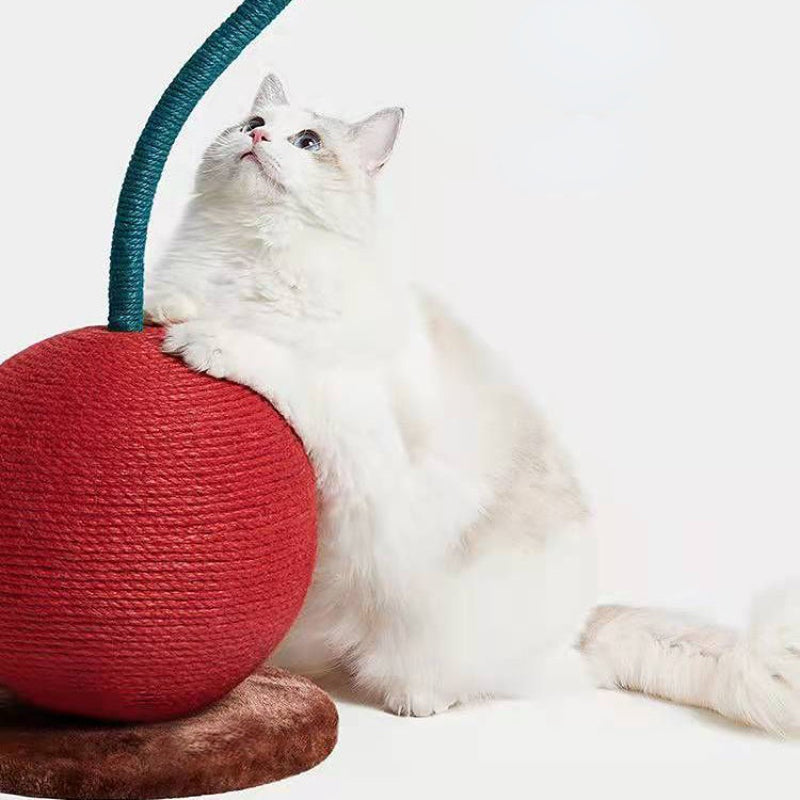 Katze Kratzbrett, Sisal-Katzenkratzbaum in Kirschform, 3D-Design, 57cm hoch, langlebig und sicher für Ihre Katze