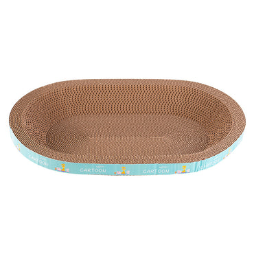Katzen Kratzpappe, rund und oval, Stabile Katzenkratzbecken, Mehrschichtiges Wellpapier, Ruheplätze, Verfügbar für alle Katzen