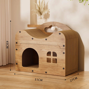 Katzen Kratzpappe, Hochwertige Kratzfläche mit großem Innenraum, für Katzen bis 7,5 kg geeignet, Doppelt Spaß