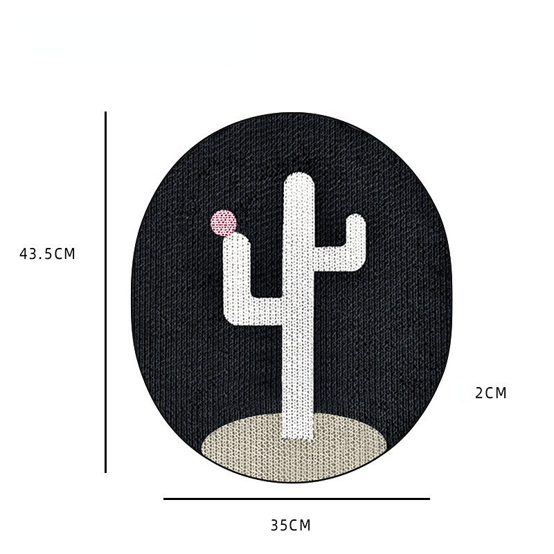 Kratzpappe für Katzen, originelles Design mit Kaktus-Motiv, zweifarbige Optionen, Wandaufkleber aus Wellpappe (1 Stück)