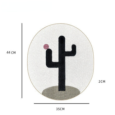 Kratzpappe für Katzen, originelles Design mit Kaktus-Motiv, zweifarbige Optionen, Wandaufkleber aus Wellpappe (1 Stück)