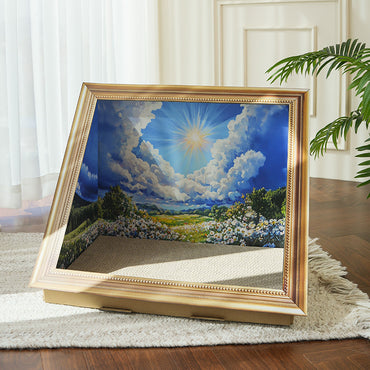 Kratzbrett für Katzen, 3D-Retro Ölgemälde Design, Extra dickes Wellpappe, Geeignet für Katzen unter 7,5 kg, Maximale Komfort