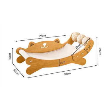 Kratzbrett Katze, Kratzmöbel Katze, Loungesessel, aus Sisal mit Kühlmatte, Beige, 4 Jahreszeiten geeignet