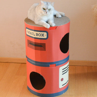 Katzen Kratzpappe, Kratzmöbel Katze Briefkastenform, Doppellagige Stand-Kratzsäule für Katzen, Verschleißfest