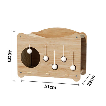 Katzenhöhle, Kratzbrett katze, Bommel, Tunnel Katzenspielzeug, frei zugänglich, kratzfest & langlebig, Mehrkatzenhaushalte
