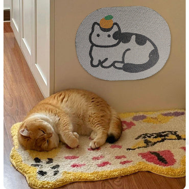 Kratzbrett Katzensform, Katzenmuster Katzenkratzbrett für Wände, Wellpappe Verschleißfest & kratzfest, 45x35x2 cm