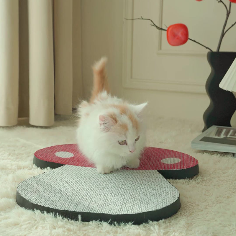 Kratzbrett für Katzen, roten Pilz Paste Wand Design, Dehnbar Kratzen, Kratzmatte aus Wellenpappe, Kratzsicher & langlebig