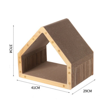 Kratzbrett Katze, Stabile Wellpappe Kratzbrett mit Schlafgelegenheit, Dehnen & entspannen für Katzen bis 15 kg