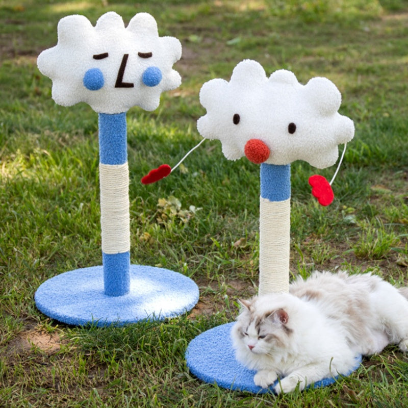 Moderne Kratzbäume, Lustige Kratzsäulen aus Sisal mit vier verschiedenen Emotions-Designs, Krallenpflege und Spielspaß