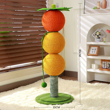 Sisal Kratzbaum für Katzen, Cartoon-Baumdesign, ideal für den Innenbereich, stabiler und dicker Boden, bunte Farben