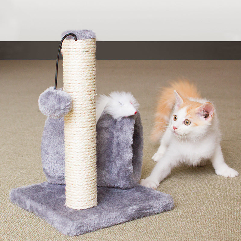 Katze Kratzstamm, kleiner Sisal Kratzbaum mit Tunnel, interaktive Spielzeug für Katzenliebhaber, Zwei Farben zur Auswahl