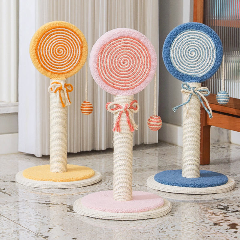Kratzbaum Moderner Design, Lollipop Katzenkratzer, Sisal-Kordel, Befriedigt das Kratzbedürfnis Ihrer Katze