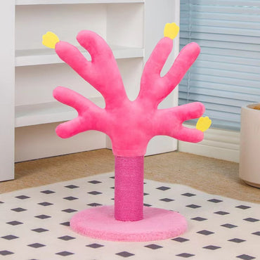 Sisalstamm Kratzbaum, Korallen Katzenkratzsäule Rosa, Stabil und Langlebig für kleine Katzen und Kätzchen