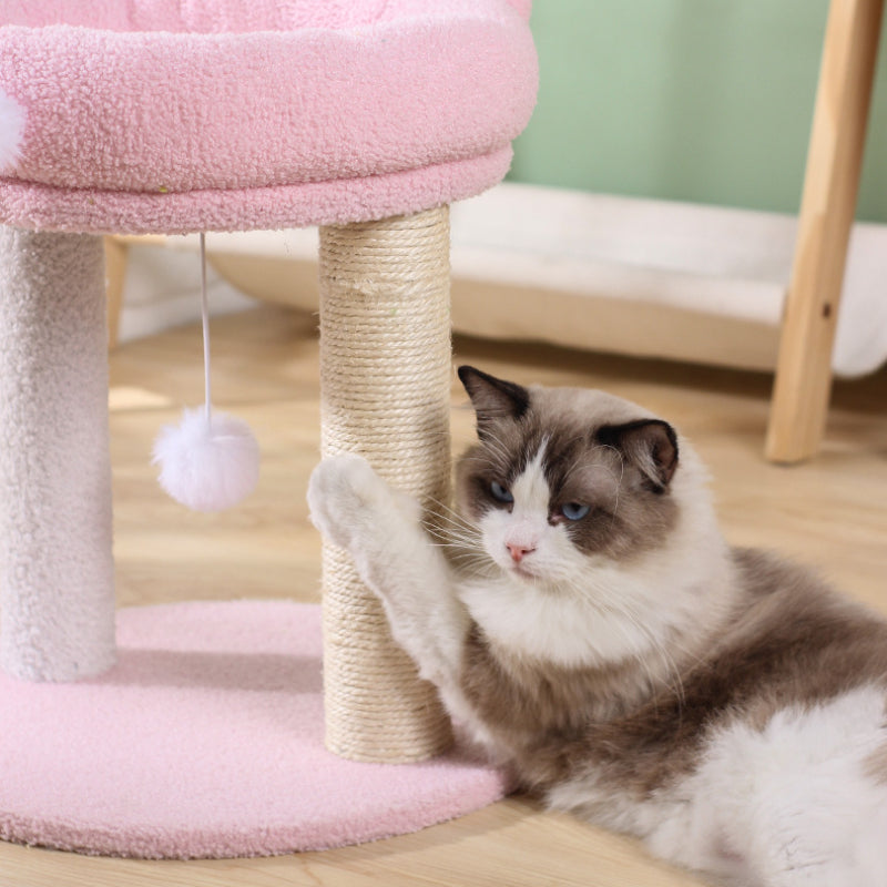 Kratzbäume, Kuscheliges Katzenbett mit niedlichen Hasenohren, Pinker Katzenkratzbaum für Spielen & Schlafen