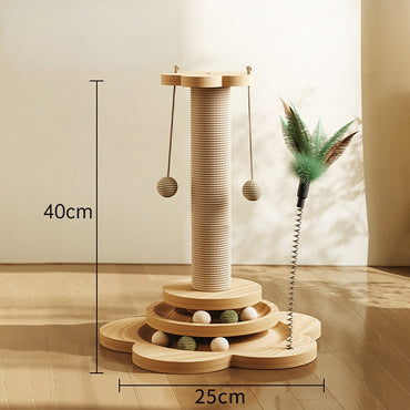 Kratzbaum Katzen, Katzenkratzbaum mit lustiger Katzenstock & Katzendrehteller geliefert für verspielte Katzen