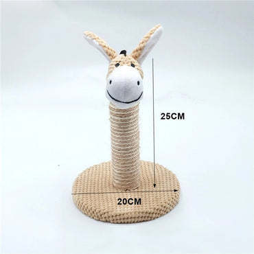 Kratzsäule, Katzenklettergerüst, Kreative Plüsch-Sisal Kratzsäule in Tierform für Katzenspaß, Drei Stile, 20 x 25cm