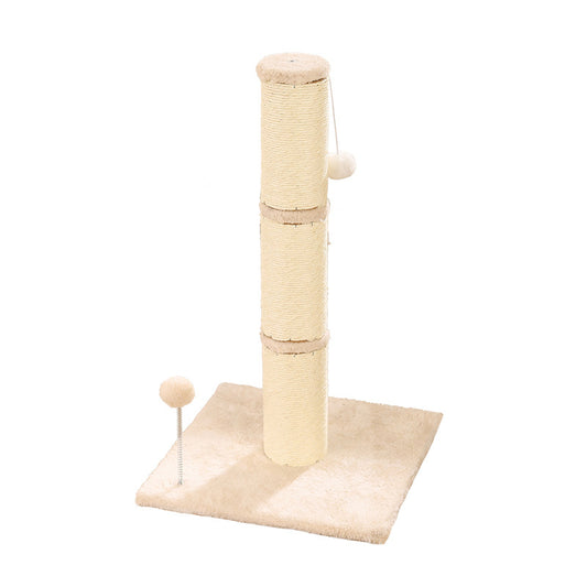 Kratzbaum Katzen, Sisal-Katzenkratzbaum & Plüschball, 39x39x68 cm, Plüschstoffbasis, Stark und stabil, Katze spielt fröhlich