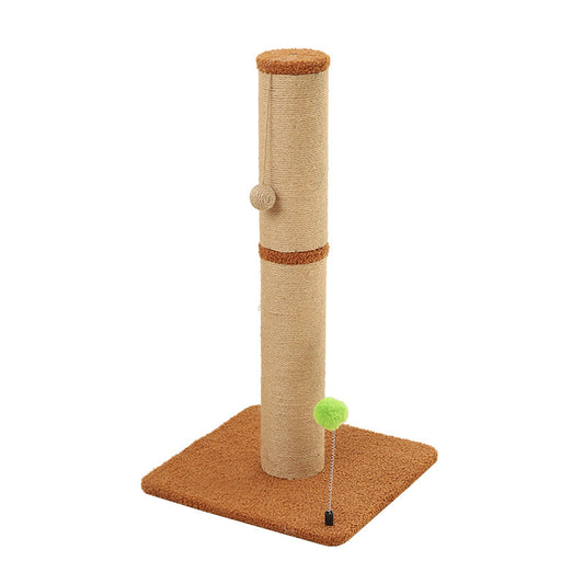 Kratzbaum für Katzen, Kratzbaum Braun, Zwei Höhenstile, Großer & stabiler Standfuß, mit Plüschball-Katzenangel, Endloser Spaß