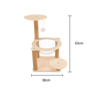 Katzenbaum Holz, Stabiles Katzenkratzbaum, Aktivitätsbaum Katzenmöbel, Fördert die Bewegung für Katzen aller Größen