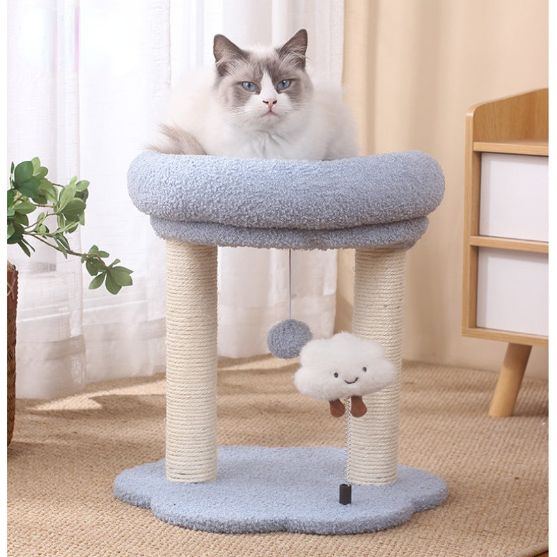 Katzen Baum, Blaue und Grüne, Wolkenform Plüsch Katzenbett & Sisal Katzenkratzbaum, für Kratzen und Schlafen von Katzen