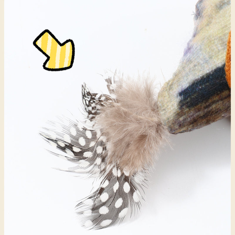 Katzenspielzeug Simulationsvogel mit simuliertem Vogelgesang – 3 Farben, zum Aufhängen, perfekt zum Spielen für Kätzchen