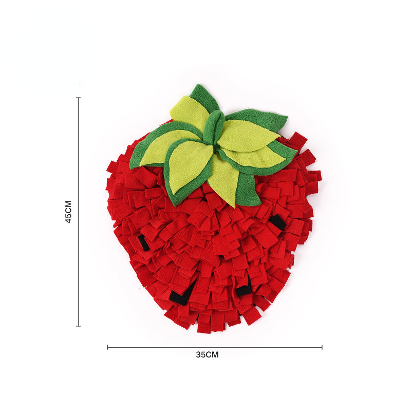 Katzenspielzeug Puzzle Erdbeer Schnüffelmatte, lustiges Slow Food Spiel, interaktives Indoor-Spiel