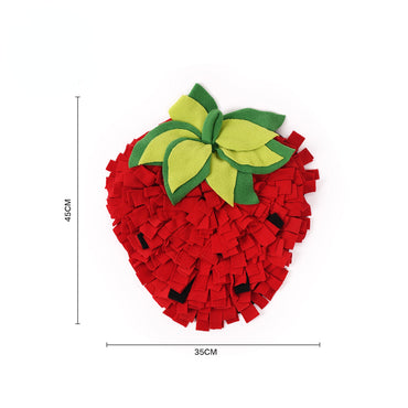Katzenspielzeug Puzzle Erdbeer Schnüffelmatte, lustiges Slow Food Spiel, interaktives Indoor-Spiel