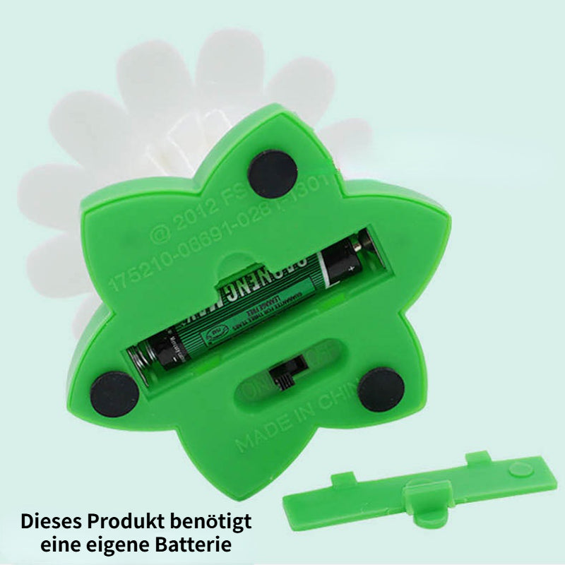 Katzenspielzeug elektrisch, Katzenangel mit Blumenförmiger Sockel Drehung Schmetterling & Kolibri, Farben zufällig