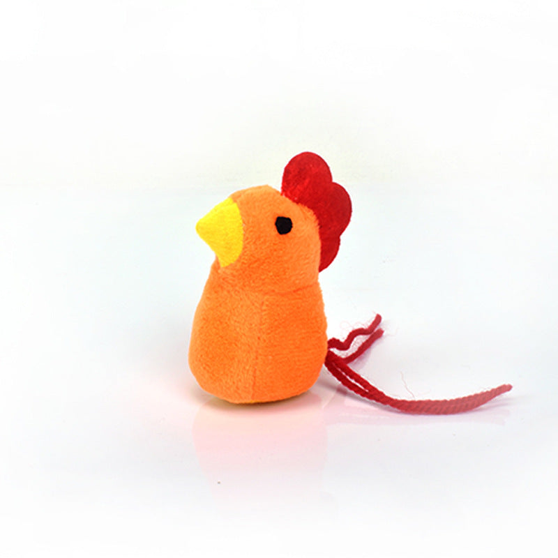 Katzen Kuscheltier mit Katzenminze, niedliche Küken-Form, 2-teilig, tragbar und kompakt, Orange und Blau