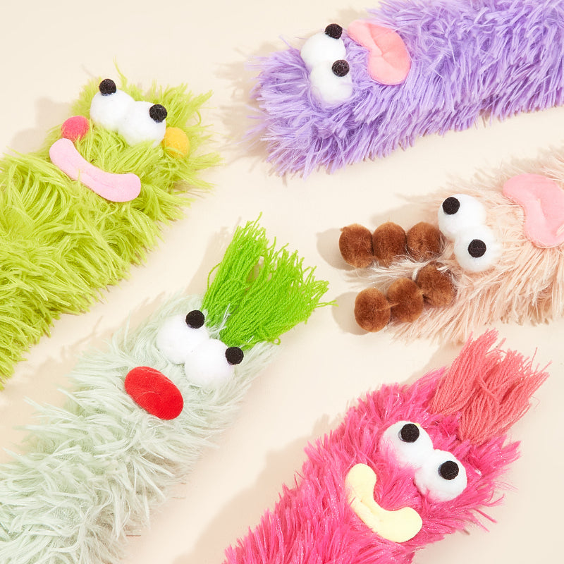 Kuscheltier für Katze, Plüsch Lustiges Kissen 5 Farben mit Katzenminze, für Katzen zum Schlafen & Kuscheln (5 Stück)