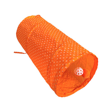 Katzentunnel für Katzen, Interaktives Intelligenzspielzeug Faltbar, Drei Farben eingestellt-Lila, Gelb, Orange, 50x25x25 cm