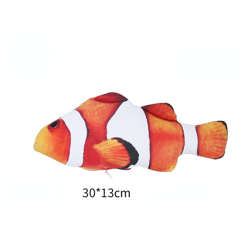 Katze Kuscheltier, Weiches Clownfisch-Spielzeug mit Katzenminze, Zipper für einfache Reinigung, Ideal für verspielte Katzen