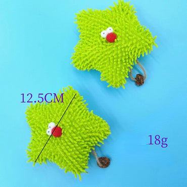 Kuscheltier für Katze, grünen Seesterns mit Katzenminze & Lautes Papier, Interaktives Kauspielzeug für Katzen (2 Stück)