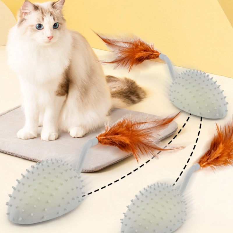 Katzenspielzeug Elektrisch, Katzenspielzeug Maus mit Silikonhülle und Feder-Schwanz, Grau, für maximale Aufmerksamkeit