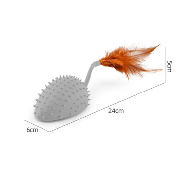 Katzenspielzeug Elektrisch, Katzenspielzeug Maus mit Silikonhülle und Feder-Schwanz, Grau, für maximale Aufmerksamkeit