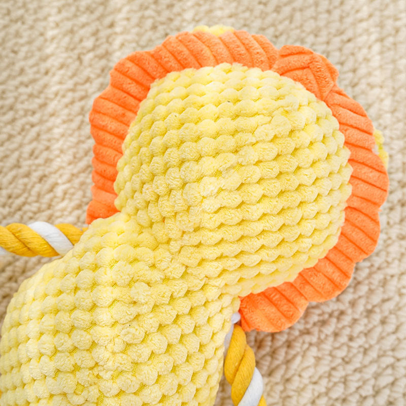 Kuscheltier für Hunde, Plüschtiere Löwe und Nilpferd mit Quietscher für Interaktive Spiele, Langeweile lindern, Drei Farben