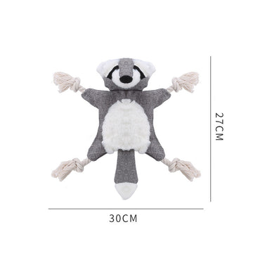 Plüschspielzeug für Hunde, interaktives Spielzeug mit Fuchs, Eichhörnchen und Waschbär und Soundfunktionen (1 Stück)